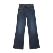 Flared Denim Broek Blauw Seventy , Blue , Dames