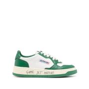 Wit Groene Sneakers Paneel Ontwerp Autry , Green , Dames