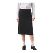 Grijze Geruite Rok Klassieke Stijl Part Two , Black , Dames