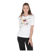 Witte Katoenen T-Shirt Love Moschino , White , Dames