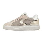 Suede and felt sneakers Lipari FUR Voile Blanche , Beige , Dames