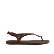 Glitter Sandalen voor een Sterrenachtige Glans Havaianas , Brown , Dam...