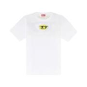 Neon Oval D Logo T-shirt Diesel , White , Heren