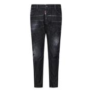 Zwarte Slim Fit Biker Jeans Dsquared2 , Black , Heren