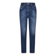 Hoge Taille Twiggy Blauwe Denim Jeans Dsquared2 , Blue , Dames