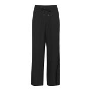 Stijlvolle Kamille Track Pants Zwart Diep Kaffe , Black , Dames