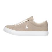 Beige Lage Sneakers met Witte Accenten Ralph Lauren , Beige , Heren