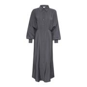 Elegant Shirt Dress Black Oyster Kaffe , Black , Dames