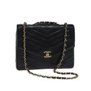 Pre-owned Leather chanel-bags Chanel Vintage , Black , Dames