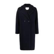 Navy Blauwe Wollen Jas Harris Wharf London , Blue , Dames