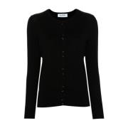 Zwarte Gebreide Cardigan met Logopatch Blugirl , Black , Dames