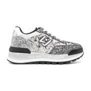 Glitter Panel Sneakers Liu Jo , Gray , Dames