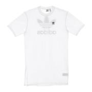 Witte Tee Jurk Korte Mouw Adidas , White , Dames