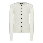 Ivoorwit Slim Fit Vest Gebreide Kleding Dsquared2 , White , Dames