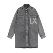 Vintage Denim Pearl Jurk Alix The Label , Gray , Dames