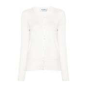 Witte Gebreide Cardigan met Logopatch Blugirl , White , Dames