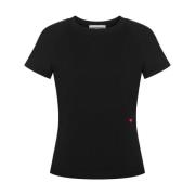 Hart Motief Crew Neck Top Moschino , Black , Dames