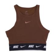 Ademende Crop Tape Top Cacao Nike , Brown , Dames