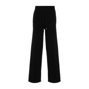 Zwarte Fleece Wijde Broek Pinko , Black , Dames