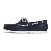 Blauwe Suède Boot Loafers Ralph Lauren , Blue , Heren