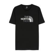 Zwart Logo Print Crew Neck T-shirt The North Face , Black , Heren