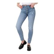 Hoge taille skinny jeans - Blauw denim Guess , Blue , Dames