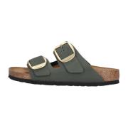 Madrid Buckle Nubuck Slippers Groen Birkenstock , Green , Dames