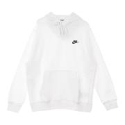 Club Fleece Hoodie Wit/Zwart Nike , White , Heren