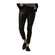 Jer-poly-pu-23-1 Leggings Zwart Simple , Black , Dames