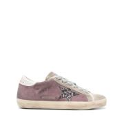 Paarse Glitter Sneakers Golden Goose , Purple , Dames