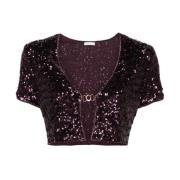 Paarse Pailletten Top Oseree , Purple , Dames