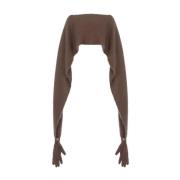 Bruin Mohair-Wol Sjaal Moschino , Brown , Dames