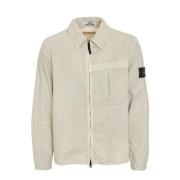 Kent Kraag Overshirt met Badge Stone Island , Beige , Heren