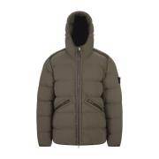 Bruine Gewatteerde Jas Stone Island , Brown , Heren