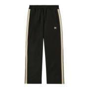 Zwarte Monogram-geborduurde Track Broek Palm Angels , Black , Heren