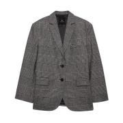 Elegant Glen-Check Blazer Anine Bing , Black , Dames