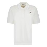 Gestreepte Kraag Klassiek Logo T-shirts Moncler , White , Dames