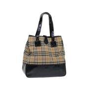 Pre-owned Canvas handbags Burberry Vintage , Beige , Dames