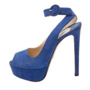 Pre-owned Suede sandals Prada Vintage , Blue , Dames