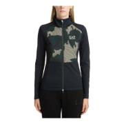 Camouflage Zip-Up Sweatshirt met Logo Emporio Armani EA7 , Multicolor ...