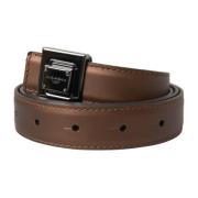 Bronzen Leren Vierkante Metalen Riem Dolce & Gabbana , Brown , Dames