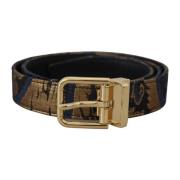 Luxe Jacquard Logo Gesp Riem Dolce & Gabbana , Multicolor , Dames