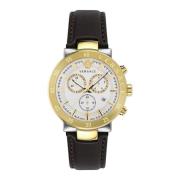 Chronograph Urban Mystique Leren Horloge Versace , Yellow , Heren