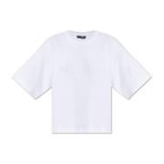 T-shirt met geborduurd logo Dolce & Gabbana , White , Dames