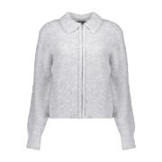 Vest Cardigan met Kraag Licht Grijs Geisha , Gray , Dames