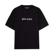 Logo Print Crew Neck T-shirts Palm Angels , Black , Heren