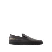 Zwarte Leren Slip On Sneakers Common Projects , Black , Heren