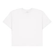 Oversized Ronde Hals Katoenen T-shirt Laneus , White , Unisex