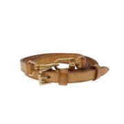 Pre-owned Leather belts Louis Vuitton Vintage , Beige , Dames