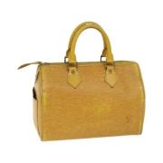 Pre-owned Leather handbags Louis Vuitton Vintage , Yellow , Dames